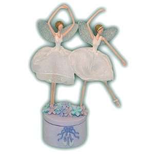  Twin Fairy Ballerinas with Sparkling Wings Plays Claire de 
