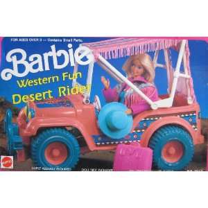  Barbie Western Fun Desert Rider Vehicle Jeep w Fringe Top 