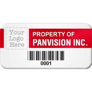  Custom Asset Label With Barcode, 0.75 x 1.5 VOID if 