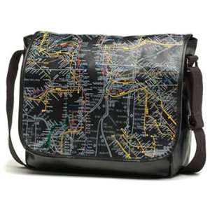  NYC Subway Line Map Messenger Bag Black 