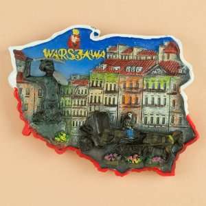 Poland Map Magnet   Warsaw, Old Town