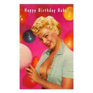  Happy Birthday Baby, Blonde with Balloons Premium Giclee 