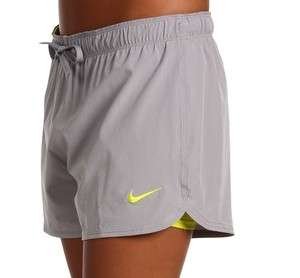 Nike Womens Phantom Track Shorts 2 in 1 Running Tennis Grey/Neon 