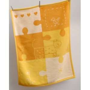   Niki Orange/Yellow Cat Puzzle baby blanket by David Fussenegger Baby