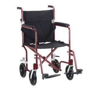   Weight Aluminum Transport Chair with Removable Wheels Color   17 Red