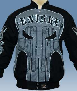 OFFICIAL PUNISHER JACKET TWILL BLACK W/ GRAY SMALL NWT  