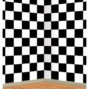   By Beistle Company Black and White Checkered Backdrop 