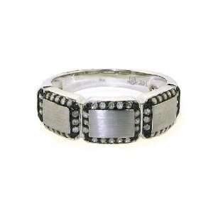  14k White Gold Black Rhodium Diamond Ring: Jewelry