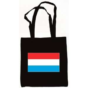 Luxembourg Flag Canvas Tote Bag Black