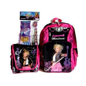  Hannah Montana Large Backpack and Lunch Tote Bag with Free 