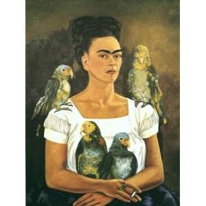 Kahlo Art Reproductions and Oil Paintings Me and My Parrots Oil 
