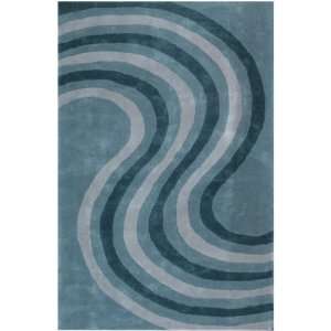  Waves Design Rug 26x10runner Blue