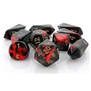   Oblivion Hybrid RPG Role Playing Game Dice Set (Red) Toys & Games