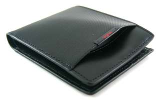 Tumi Quantum Black Embossed Leather Double Billfold Wallet w/Tumi 