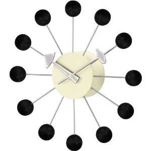  Ball Wall Clock in Black   G81015BL: Home & Kitchen