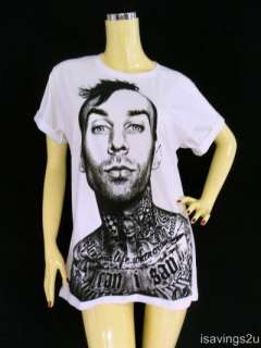 Travis Barker T shirt, BLINK 182 Punk ROCK, WHITE S M L  