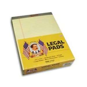 Perforated Style 8 1/2 x 11 3/4 Writing Pad, Canary, Wide Rule, 50 