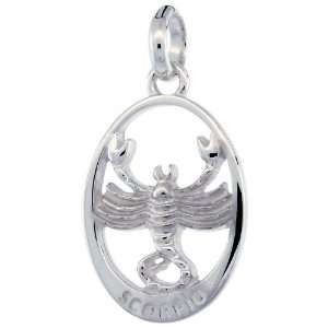 Sterling Silver Flawless Quality SCORPIO Zodiac Sign Pendant (Oct. 23 