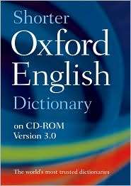 Shorter Oxford English Dictionary, (0199231761), Oxford University 