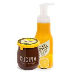 Cucina Foaming Hand Soap and Candle Duo   Ginger & Sicilian Lemon