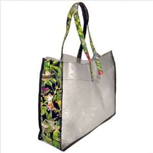 Tree Frogs Tote Bag Frog with Clear Sides and Cotton Fabric   SEE 