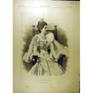   1903 Queen Italy Portrait Barrere Mizzi Zichy French: Home & Kitchen