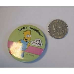    Vintage the Simpsons Button  Bart Simpson 