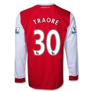  Arsenal 10/11 TRAORE Home LS Soccer Jersey: Sports 