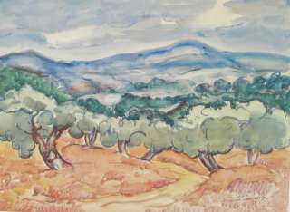 Maurice Savreux Original Watercolor Modernist Provence  