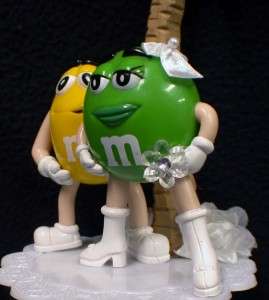 Candy Wedding Cake Topper Yellow Ms GREEN M&M Tre  