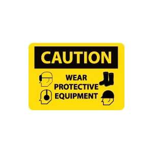   OSHA CAUTION Wear Protective Equipment Safety Sign: Home Improvement