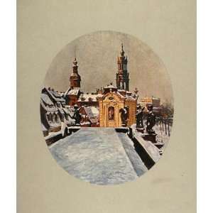   Winter View Church Gotthardt Kuehl   Original Print