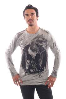 Mission Clothing Troy Winged Gargoyle Long Sleeve Tee Grey