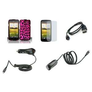  One S (T Mobile) Premium Combo Pack   Pink and Black Leopard Animal 