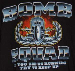 Bomb Squad T Shirt Medium Black Cotton Short Sleeves  