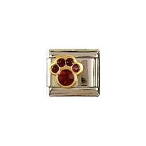   Paw Print Birthstone Cat Dog Bear Animal Theme Italian Charm: Jewelry