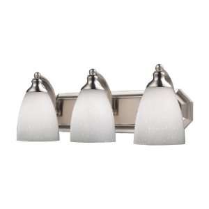  3 Light Vanity In Satin Nickel And Simply White Glass 