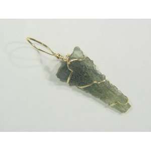  14 Ct. Gold Fill Wire Wrapped Moldavite Jewelry Pendant 