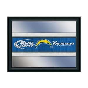   Diego Chargers Budweiser & Bud Light NFL Beer Mirror 