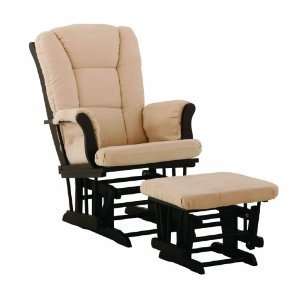 Glider & Ottoman Rocking Chair Baby Nursery Black NEW  