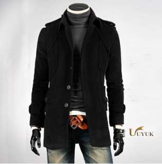 Free Ship New Men winter Fashion Slim Fit DB Trench Coat Jacket M,L,XL 