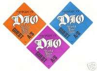 DIO   BACKSTAGE PASS PASSES  3 CLOTH PATCHES  