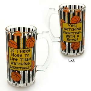  Our Name Is Mud by Lorrie Veasey Basketball Glass Stein, 5 