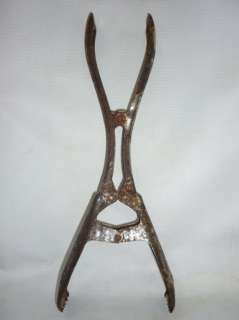 Antique Iron Ice Claw Tong 1900`s  