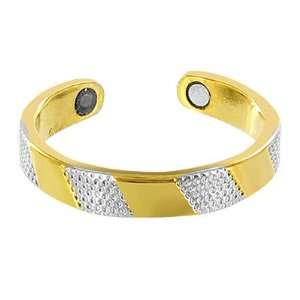    Polish Finish Two Tone 3mm Magnetic Toering Toe Ring: Jewelry