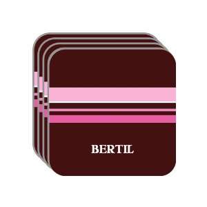 Personal Name Gift   BERTIL Set of 4 Mini Mousepad Coasters (pink 