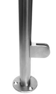 Stainless Steel Railing Round Post, Round Glass Clamps  