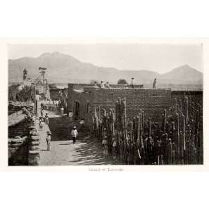  1897 Print Mexico Village Tlapacozo Mountains Adobe 