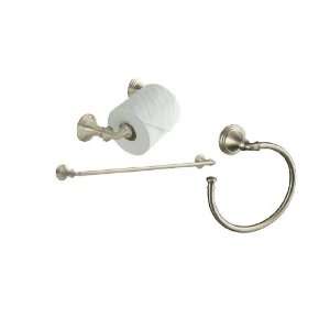   Nickel Devonshire 24 Towel Bar, Towel Ring and Tiss: Home Improvement