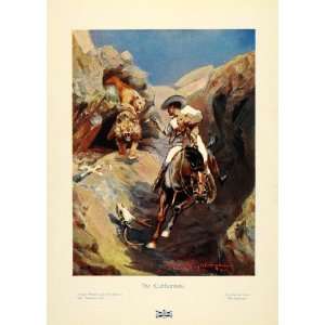   Cub Hunting Horse Shotgun Geo. Newnes   Original Print
